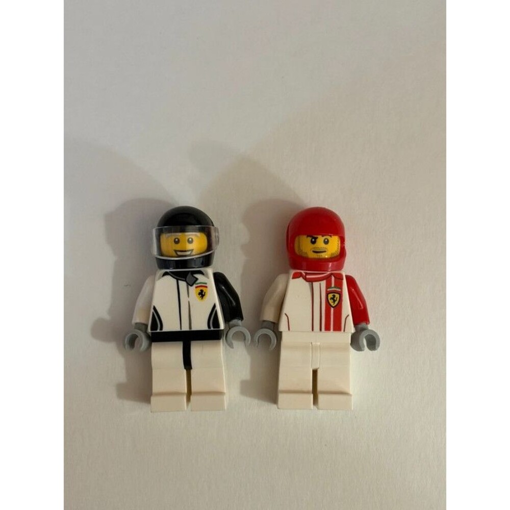 LEGO Speed Champions Ferrari Minifigure Lot 2 Figures Racer Driver Helmet